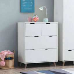 4 Drawer Chest Of Drawers In White For Living Room - thumbnail 1