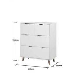 4 Drawer Chest Of Drawers In White For Living Room - thumbnail 2