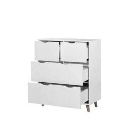 4 Drawer Chest Of Drawers In White For Living Room - thumbnail 3