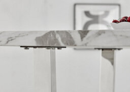 Furniturebox Uk Kylo White Marble Effect Dining Table & 4 Grey Pesaro Silver Chairs - thumbnail 5