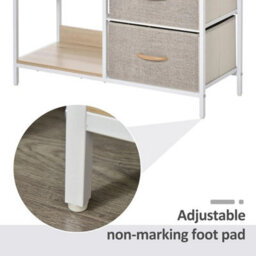 Beige Modern Chest Of Drawers Storage Dresser Cabinet With 3 Fabric Drawers - thumbnail 5