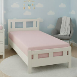Flannelette Cot Bed Fitted Sheet Soft Brushed Cotton Bedding Comfort Pink - thumbnail 1