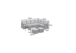Evre Brown 8 Seater Garden Rattan Furniture Corner Dining Set Monroe Table Sofa Bench Stool Weather Cover - thumbnail 7