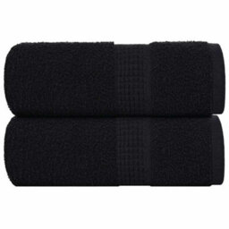 Walplus Guest Towels 2 Pcs Black 30X50 Cm 360 Gsm 100% Cotton - thumbnail 1