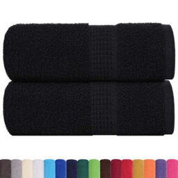 Walplus Guest Towels 2 Pcs Black 30X50 Cm 360 Gsm 100% Cotton - thumbnail 2