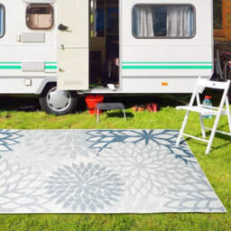 Homeart Outdoor Indoor Rug, Easy Clean, Uv Weather Resistant Rug For Patio, Gardenbellis Blue, Grey,80X150Cm - thumbnail 3