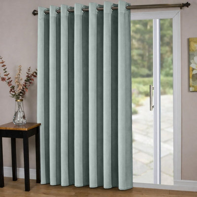 Oxford Homeware Eyelet Linen Curtains Sage Green Fully Lined 100%blackout Thermal Insulated Curtain Single Panel (W)168Cmx(L)213Cm - image 1