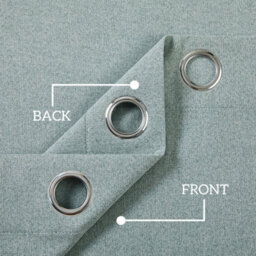 Oxford Homeware Eyelet Linen Curtains Sage Green Fully Lined 100%blackout Thermal Insulated Curtain Single Panel (W)168Cmx(L)213Cm - thumbnail 4