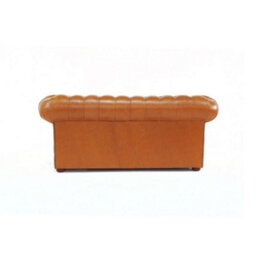 Chesterfield 2 Seater Buttoned Seat Sofa Old English Tan Real Leather In Classic Style - thumbnail 9