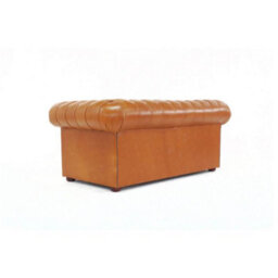 Chesterfield 2 Seater Buttoned Seat Sofa Old English Tan Real Leather In Classic Style - thumbnail 7