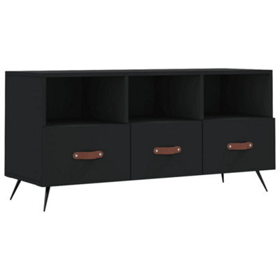 Berkfield Sturdy Tv Cabinet Black 102X36X50 Cm Engineered Wood - image 1