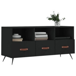 Berkfield Sturdy Tv Cabinet Black 102X36X50 Cm Engineered Wood - thumbnail 3