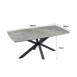 More4Homes Juno Sintered Stone Ceramic Light Grey Gloss Dining Table - thumbnail 5