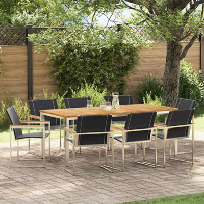 Berkfield Garden Dining Set 9 Pcs Solid Wood Acacia - image 1