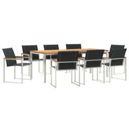 Berkfield Garden Dining Set 9 Pcs Solid Wood Acacia - thumbnail 2