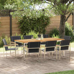 Berkfield Garden Dining Set 9 Pcs Solid Wood Acacia