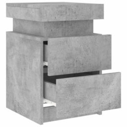 Berkfield Bedside Cabinets With Led Lights 2 Pcs Concrete Grey 35X39X55 Cm - thumbnail 8