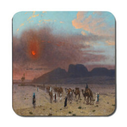 Benjamin Tate Design Desert Caravan At Sunset Placemats And Coaster Set - thumbnail 3