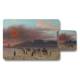 Benjamin Tate Design Desert Caravan At Sunset Placemats And Coaster Set - thumbnail 1