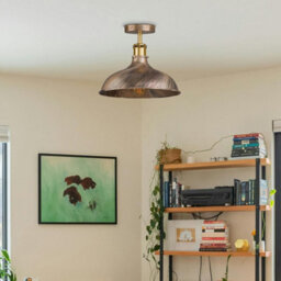 E27 Ceiling Light Semi Flush Mount Metal Indoor Lights Brushed Copper No Bulb - thumbnail 5