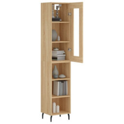Berkfield Highboard Sonoma Oak 34.5X34X180 Cm Engineered Wood - thumbnail 3