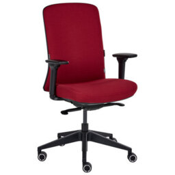 Beliani Office Chair Kamilon Fabric Dark Red - thumbnail 1