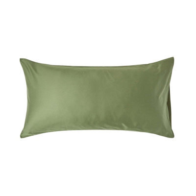 Homescapes Moss Green Organic Cotton Housewife Pillowcase 400 Tc, King Size - image 1