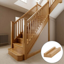 Oak Prefinished & Lacquered Baserail Modern 4.2M 32mm Groove For Spindles Uk Manufactured Traditional Products Ltd - thumbnail 1
