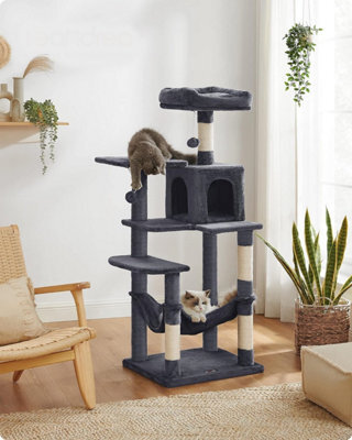 Songmics Cat Tree, Kitty Tower For Indoor Felines, Multi-Tier Feline Tall Condo, Scratching Posts, Hammock, Smoky Grey - image 1