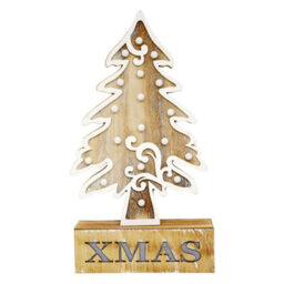 36Cm Pre Lit Led Christmas Tree Led Lights - Wooden Frame 18 Led Xmas Tree -Christmas Xmas Table Home Office Room Decoration - thumbnail 3