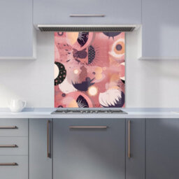 Warren Reed Designer Abstract Red Pink Pattern Premium Glass Kitchen Splashback W600mm X H750mm - thumbnail 6