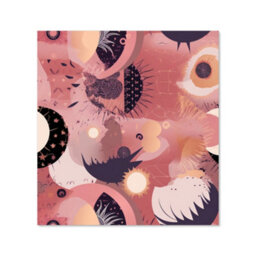 Warren Reed Designer Abstract Red Pink Pattern Premium Glass Kitchen Splashback W600mm X H750mm - thumbnail 2