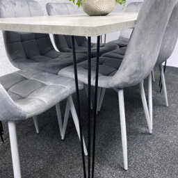 Kosy Koala Dining Table With 4 Chairs Modern Dining Table Set With 4 Grey Chairs And 1 Bench Dining Room Furniture - thumbnail 7