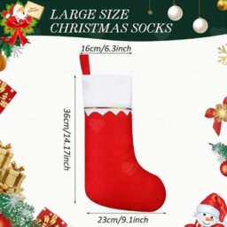Amorly 18Pcs Red Green Christmas Stockings, Hanging Sock Ornaments For Christmas Tree, Fireplace Mantel And Staircase Xmas Displays - thumbnail 2