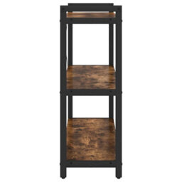 Berkfield Bookcase Smoked Oak 80 X 30 X 83 Cm Engineered Wood - thumbnail 6