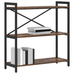 Berkfield Bookcase Smoked Oak 80 X 30 X 83 Cm Engineered Wood - thumbnail 3