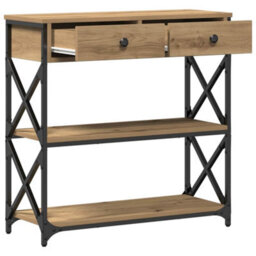 Walplus Console Table With Drawer Artisan Oak 75 X 28 X 75 Cm - thumbnail 2