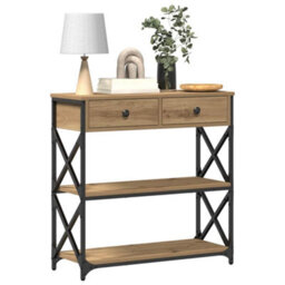 Walplus Console Table With Drawer Artisan Oak 75 X 28 X 75 Cm - thumbnail 3