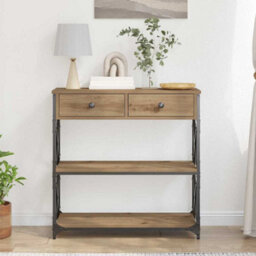 Walplus Console Table With Drawer Artisan Oak 75 X 28 X 75 Cm - thumbnail 4