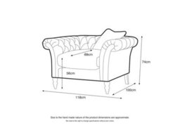 Furniturebox Olivia Grey Modern Chesterfield Armchair In Soft Anti-Crease Velvet - thumbnail 5