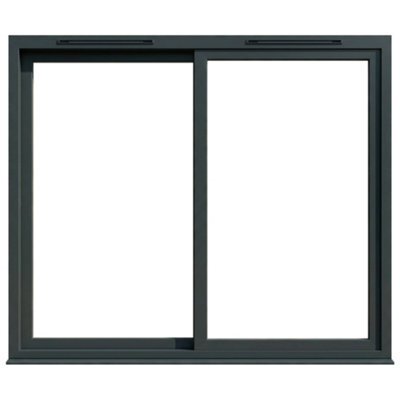 Rohden 1 Lite Clear Fully Glazed Grey & White Upvc Sliding Door Set With 2 Panes, (H)2090mm (W)1490mm - image 1