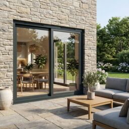Rohden 1 Lite Clear Fully Glazed Grey & White Upvc Sliding Door Set With 2 Panes, (H)2090mm (W)1490mm - thumbnail 2