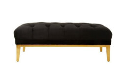 Premier Housewares Interiors By Premier Rectangular Chesterfield Ottoman,quilted Upholstered Footstool,button-Tufted Pouf,gold Based Velvet Footrest