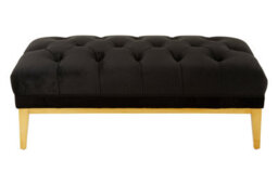 Premier Housewares Interiors By Premier Rectangular Chesterfield Ottoman,quilted Upholstered Footstool,button-Tufted Pouf,gold Based Velvet Footrest - thumbnail 2