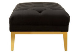 Premier Housewares Interiors By Premier Rectangular Chesterfield Ottoman,quilted Upholstered Footstool,button-Tufted Pouf,gold Based Velvet Footrest - thumbnail 4
