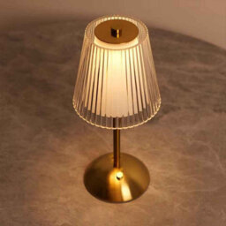 Touch Sensor Led Table Lamp Rechargeable 3 Color Adjustable Bedside Light Golden - thumbnail 1