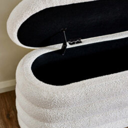 Oakham Premium Belleford Upholstered Ottoman Storage Bench In Beige Boucle - thumbnail 7