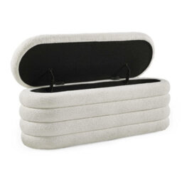 Oakham Premium Belleford Upholstered Ottoman Storage Bench In Beige Boucle - thumbnail 2