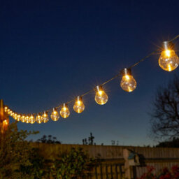 Set Of 40 Solar Powered Glow Bulb String Lights - thumbnail 2