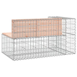 Berkfield Garden Bench Gabion Design 122X71X65.5 Cm Solid Wood Douglas - thumbnail 5